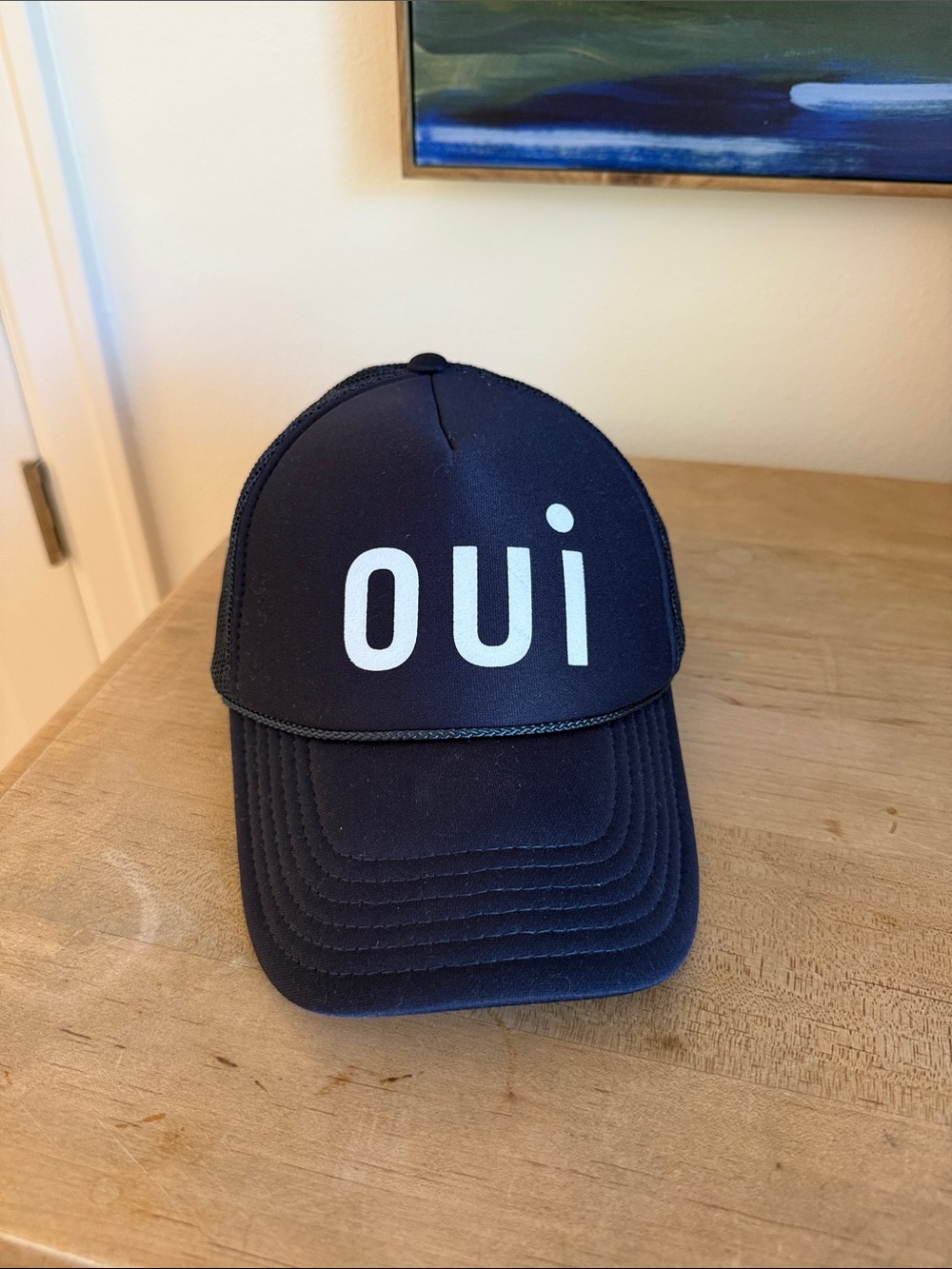 Clare V. Navy 'oui' Trucker Cap